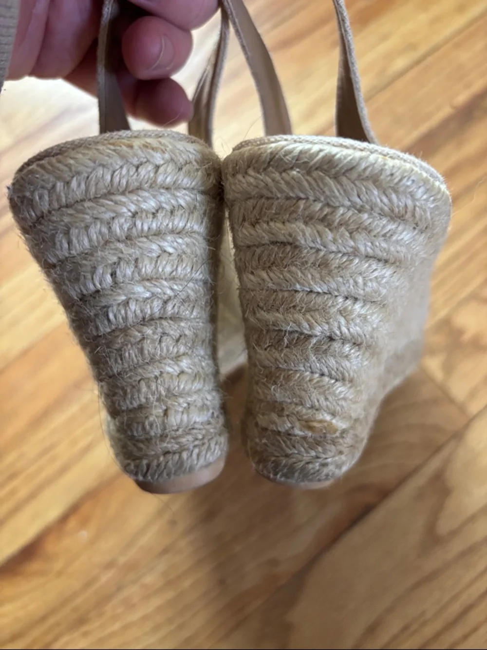 Talbots Beige Knot-Front Slingback espadrille wedges sz 8